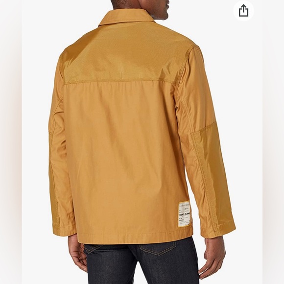 Tommy Hilfiger Tommy Jeans Men's Colorblocked Chore Jacket Size XL Tan & Yellow - Picture 3 of 12